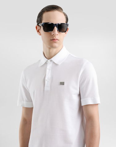 Поло тениска Dolce & Gabbana Dolce & Gabbana Cotton Polo Shirt with Metal Logo Tag Бяло | G8SN1TFU7ENW0800, 3