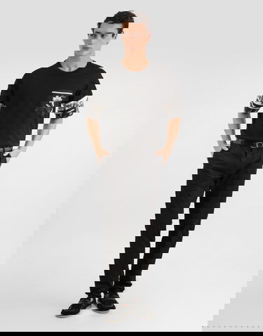 Тениска Dolce & Gabbana Cotton And Silk T-shirt With Floral Print Черно | G8SB2TG7PZJN0000, 1