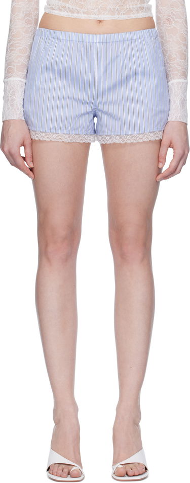 Къси панталони Miaou Miaou Anna Striped Lace-Trim Shorts Синьо | 3011SPSPRS, 0