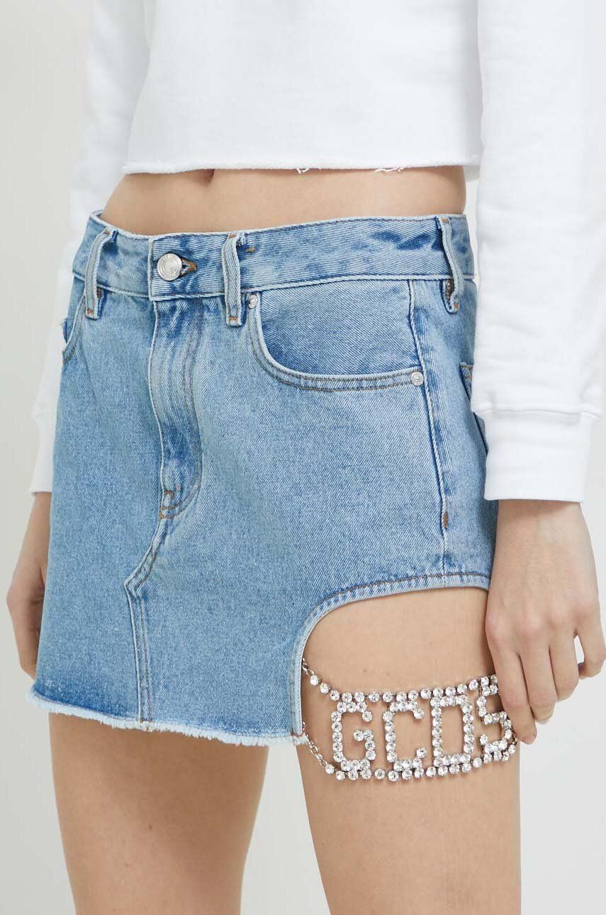 Пола GCDS Jeans Mini Skirt Синьо | SS23W620206, 0