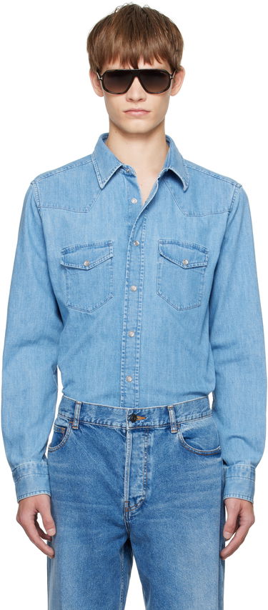 Риза Tom Ford TOM FORD Western Denim Shirt Синьо | HDS001-FMC239, 0