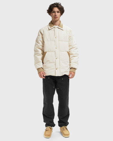 Пухо яке Drôle de Monsieur Quilted Jacket with Embroidered Logo and Corduroy Collar Бежово | I-CT139-PL163-OW, 1