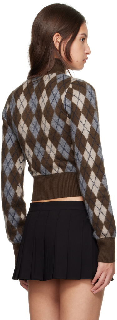 Пуловер GUIZIO Guizio Delia Argyle Cropped Turtleneck Sweater Кафяво | H24603S047, 2
