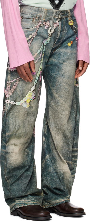 Дънки Acne Studios Acne Studios Loose Fit 2006M Embellished Jeans Синьо | BK0659-, 1