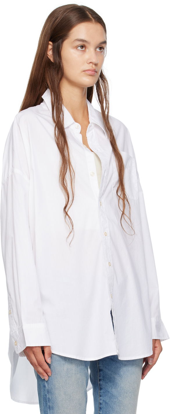 Риза R13 R13 Drop Neck Shirt Бяло | R13W7469-001, 1