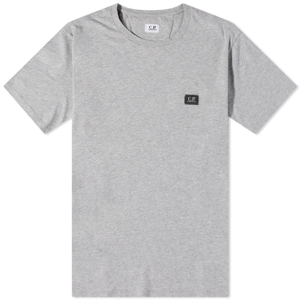 Тениска C.P. Company Small Stitch Block Logo Tee Сиво | MTS045A-005100WM93, 0