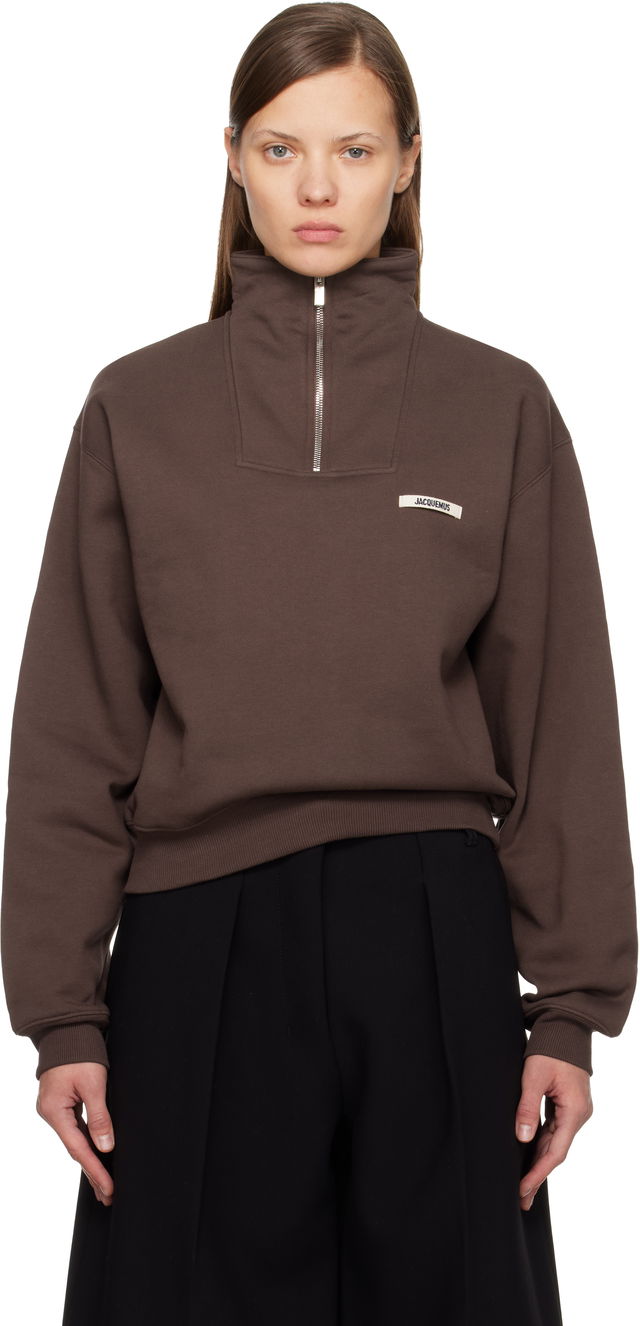 'Le Camionneur Gros Grain' Quarter-Zip High-Neck Sweatshirt