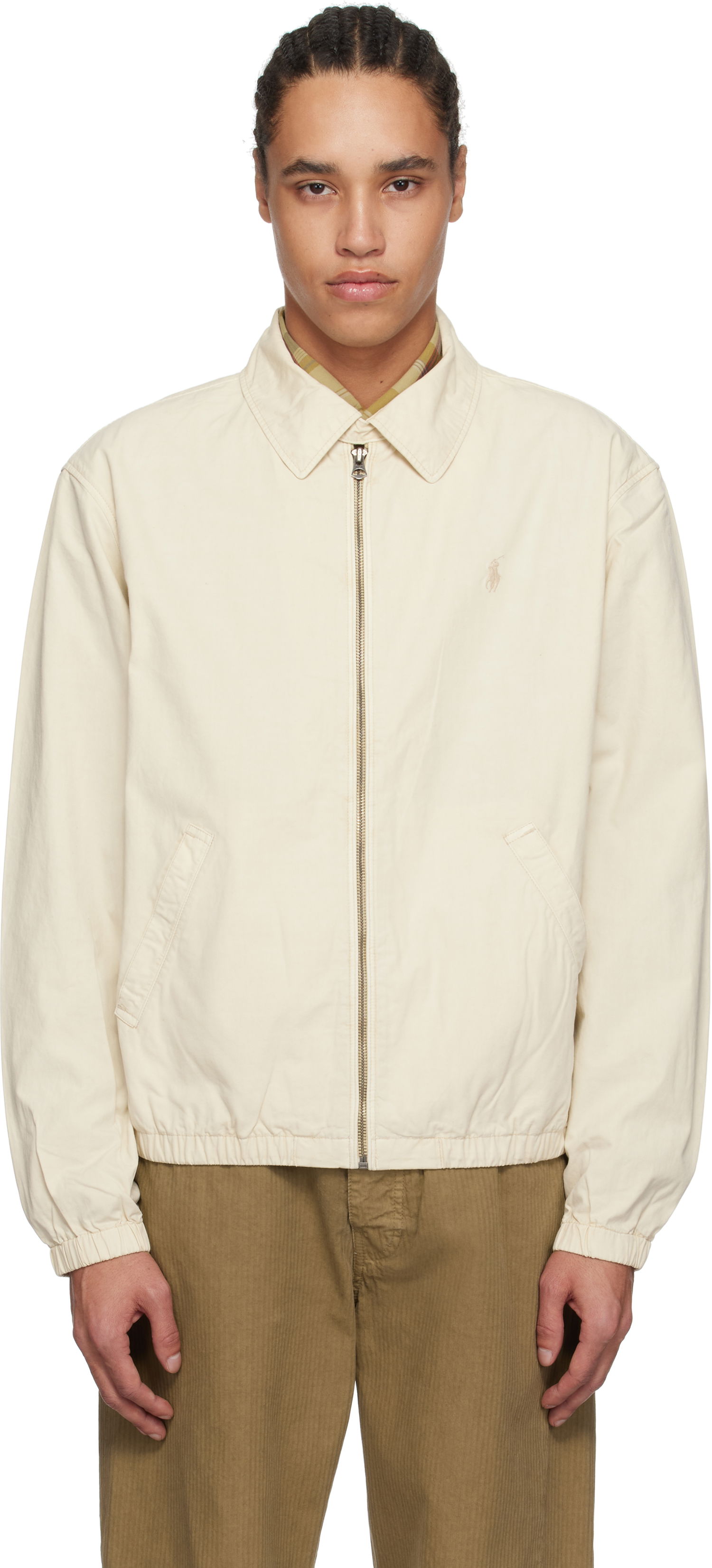 Ветровка Polo by Ralph Lauren Ralph Lauren 'The Bayport' Mineral-Dyed Poplin Bomber Jacket Бяло | 710961831002, 0