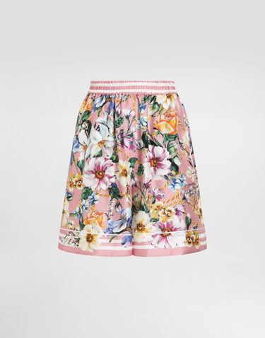 Пижама Dolce & Gabbana Dolce & Gabbana Floral-Print Silk Pajama Shorts Розово | FTAM7THI1W4HF5JC, 0