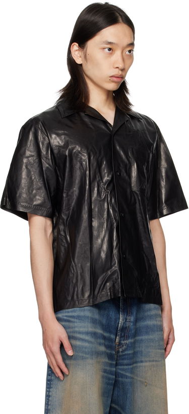 Риза AMIRI AMIRI Lightweight Camp Leather Shirt Черно | AMLTIR1017, 1