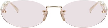 Слънчеви очила Gucci Gucci Oval Frame Sunglasses with Pearl Embellishment Розово | GG1922S-004, 0
