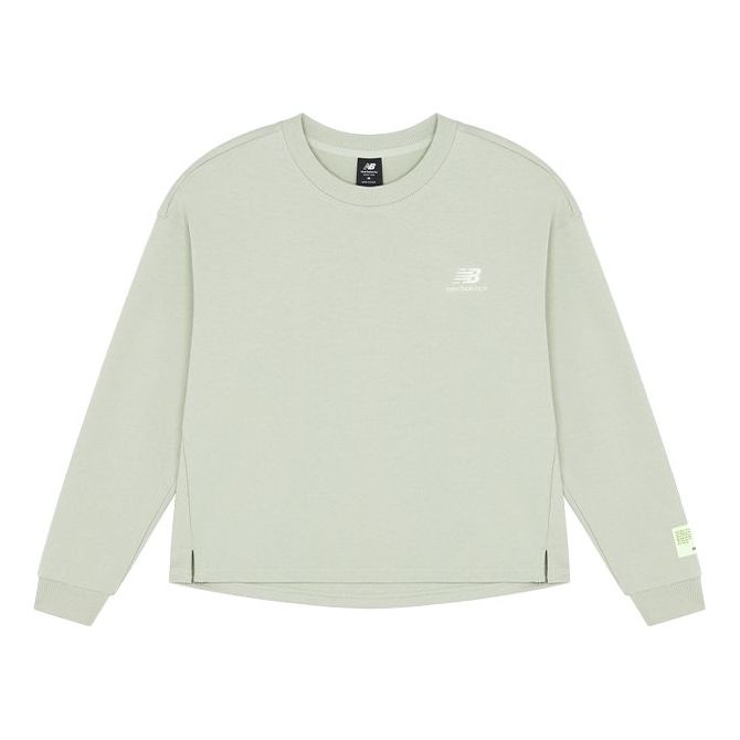 Суитчър New Balance Embroidered Logo Knit Long Sleeve T-Shirt Зелено | AWT21307-PGE