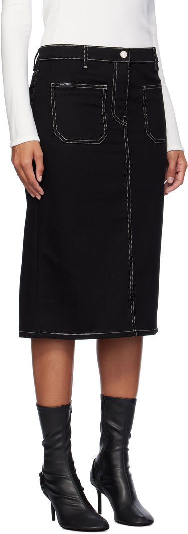 Пола Courrèges Two-Pocket Denim Midi Skirt Черно | 324DJU183DE0020, 1