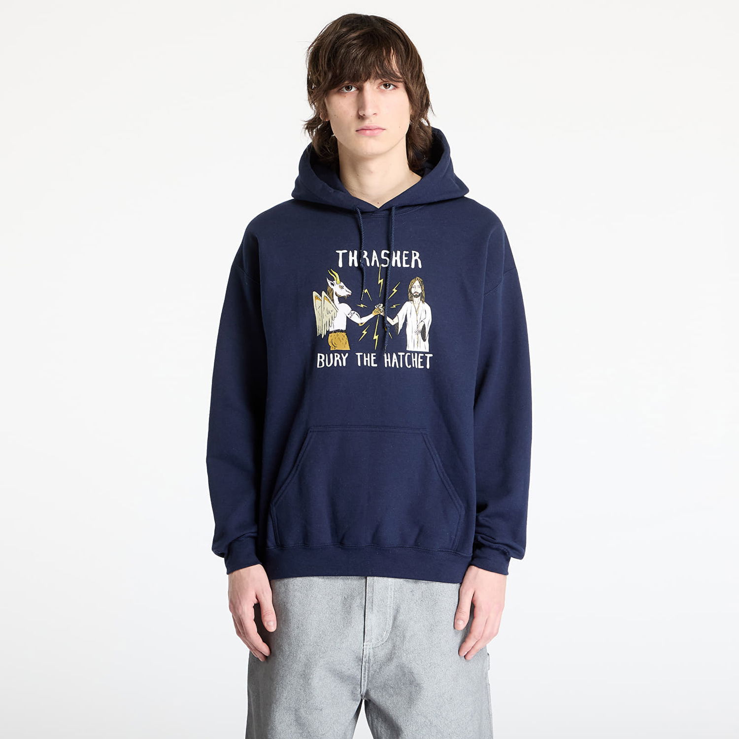 Суитчър Thrasher Thrasher x Toy Machine B.T.H. Hoodie Тъмно синьо | 145594NY, 0