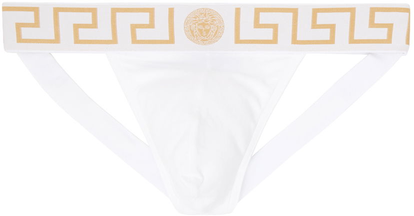 гащички Versace Greca Border Jockstrap Бяло | AUU01017_1A10011