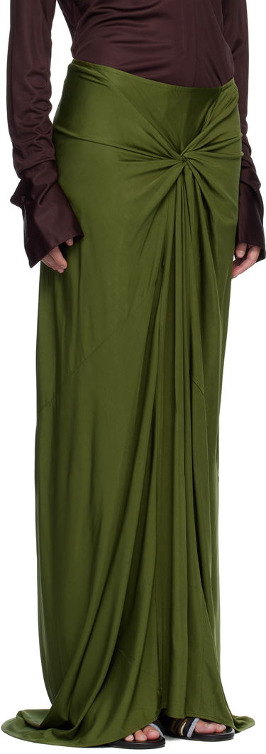 Пола Dries Van Noten Dries Van Noten Long Draped Maxi Skirt Зелено | 252-011159-2617, 1