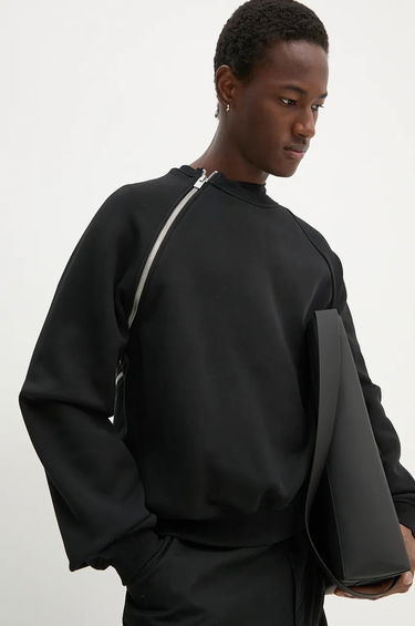 Суитчър HELIOT EMIL Asymmetric Zip Detail Sweatshirt Черно | HE.M.08.054.BLK01, 1