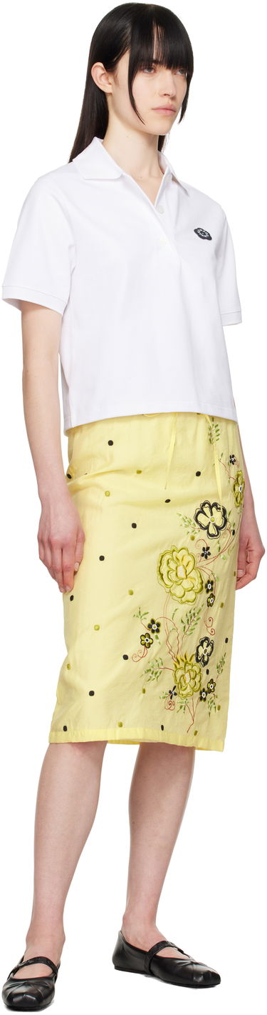 Пола KENZO Kenzo Paris 'KENZO Peonies' Embroidered Straight Midi Skirt Жълто | FF52JU3029CD, 3