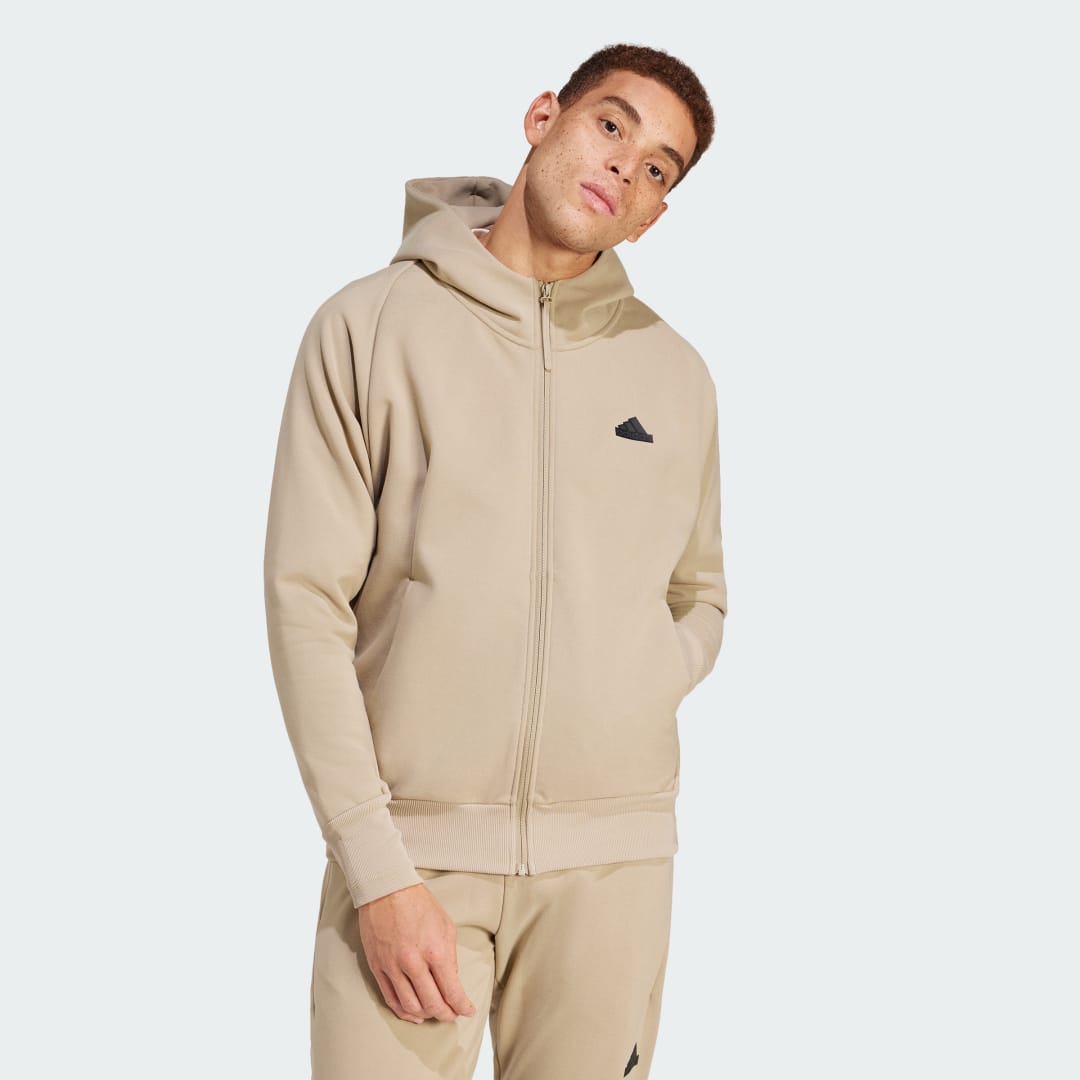 Суитчър adidas Performance adidas Sportswear  Z.N.E. Winterized Full-Zip Hooded Бежово | IS9280, 0