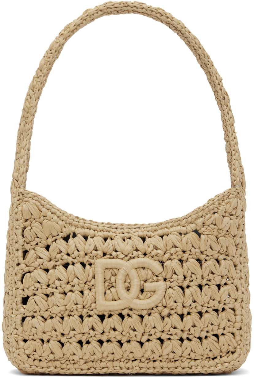 Голяма пазарска чанта Dolce & Gabbana Dolce & Gabbana Crochet Shoulder Bag Бежово | BB7657A4547