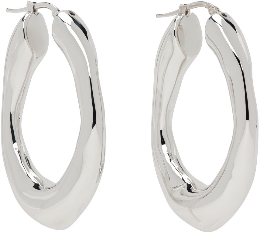 Обеци Jil Sander Hoop Earrings "Silver" Металик | J11VG0082_P4877, 1