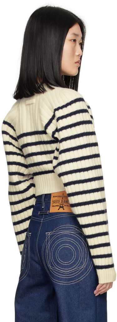 Пуловер Jean Paul Gaultier Gaultier Criss Cross Cropped Sweater Бяло | 24/30-F-PL054-M072-0159, 2