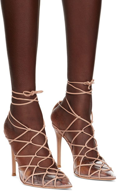 Кецове и обувки Gianvito Rossi Miria Lace-Up Heels Бежово | G95386.15RIC.PLN, 3