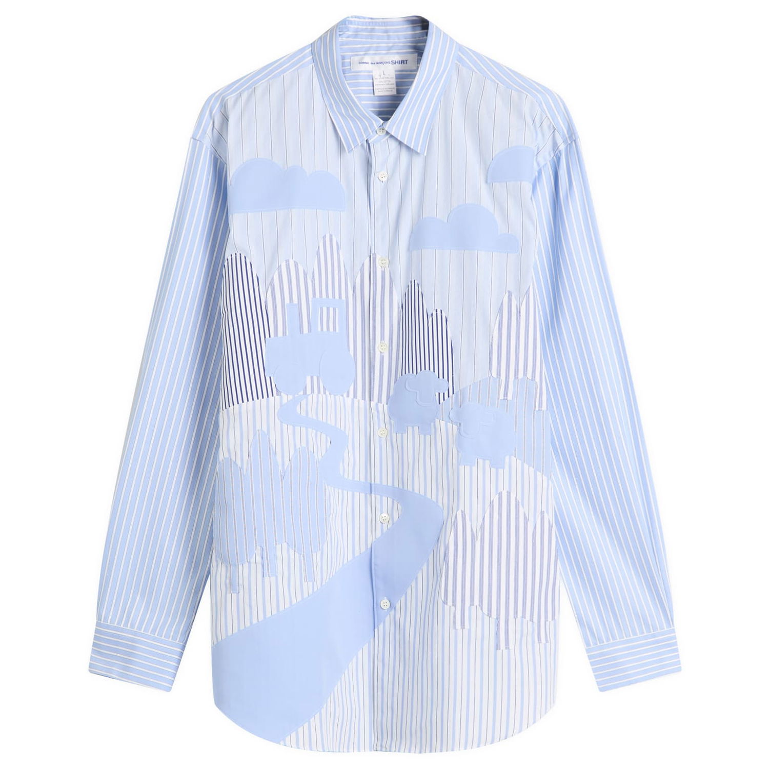 Риза Comme des Garçons SHIRT YD Stripe Shirt Синьо | FP-B048-051-1, 1