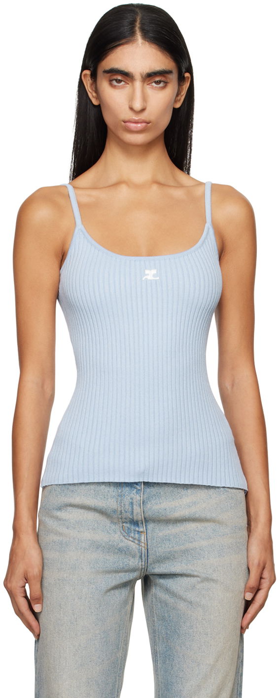 Потник Courrèges Rib Knit Camisole Синьо | PERMDE012FI0001