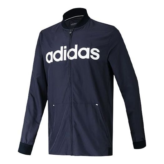 Яке бомбър adidas Originals Adidas Logo Print Bomber Jacket Тъмно синьо | DW8065