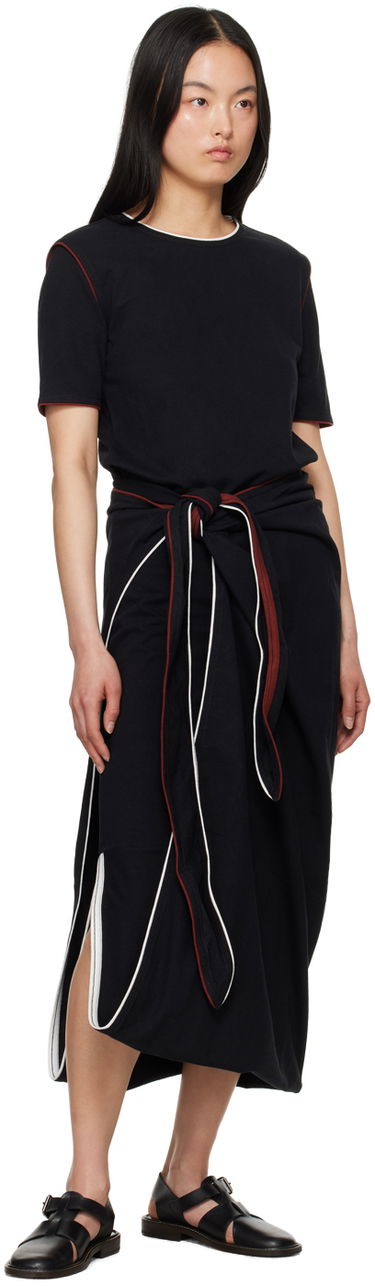 Pокля LEMAIRE Lemaire Wrap Midi Dress Черно | DR1044 LJ1010, 3