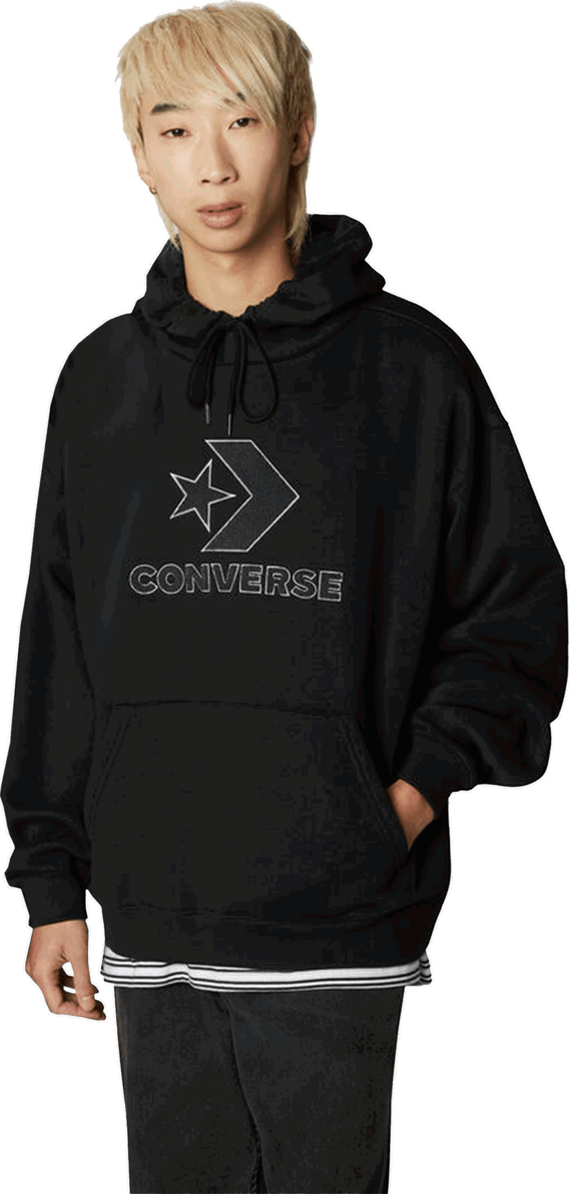 Суитчър Converse Large logo Star Chevron Hoody Черно | 10024915-a01-001