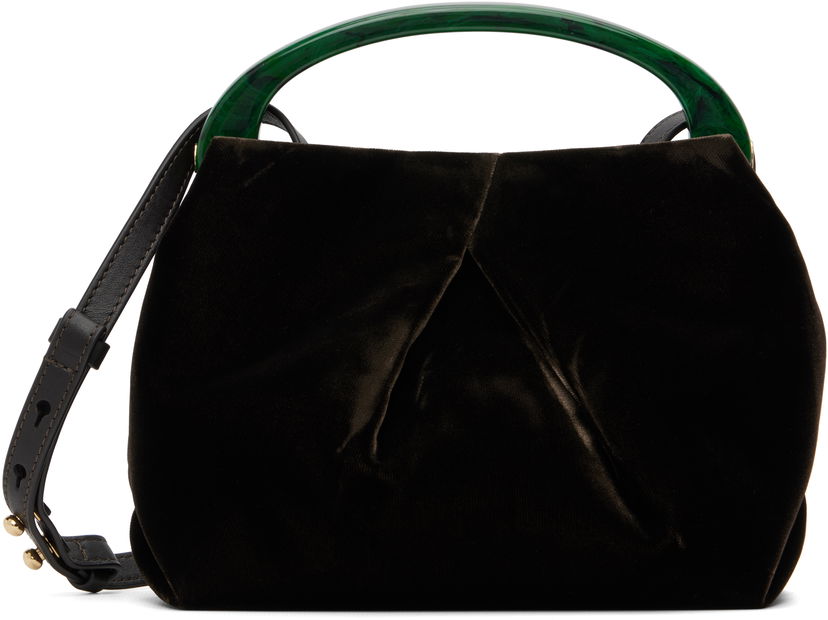 Дамска чанта Dries Van Noten Dries Van Noten Velvet Top Handle Bag Кафяво | 252-011524-653