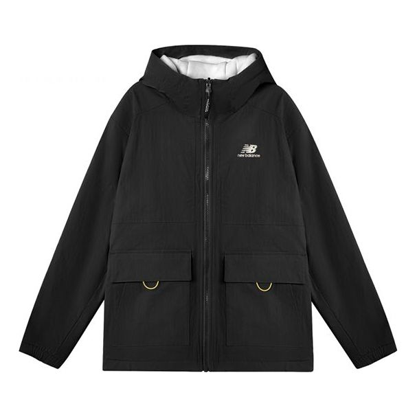 Парка New Balance Logo Embroidered Double-Sided Hooded Jacket Черно | AMJ11305-BK