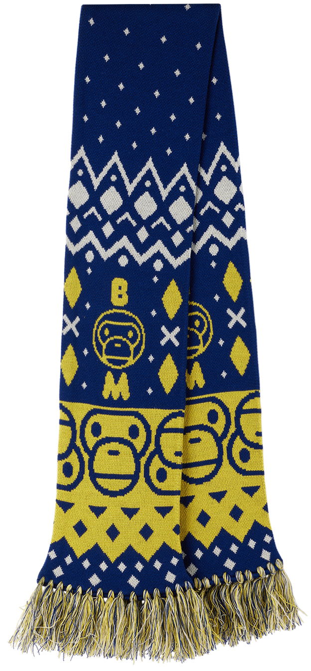 Шал BAPE Baby Milo Nordic Scarf Синьо | 002GDI803006K, 0