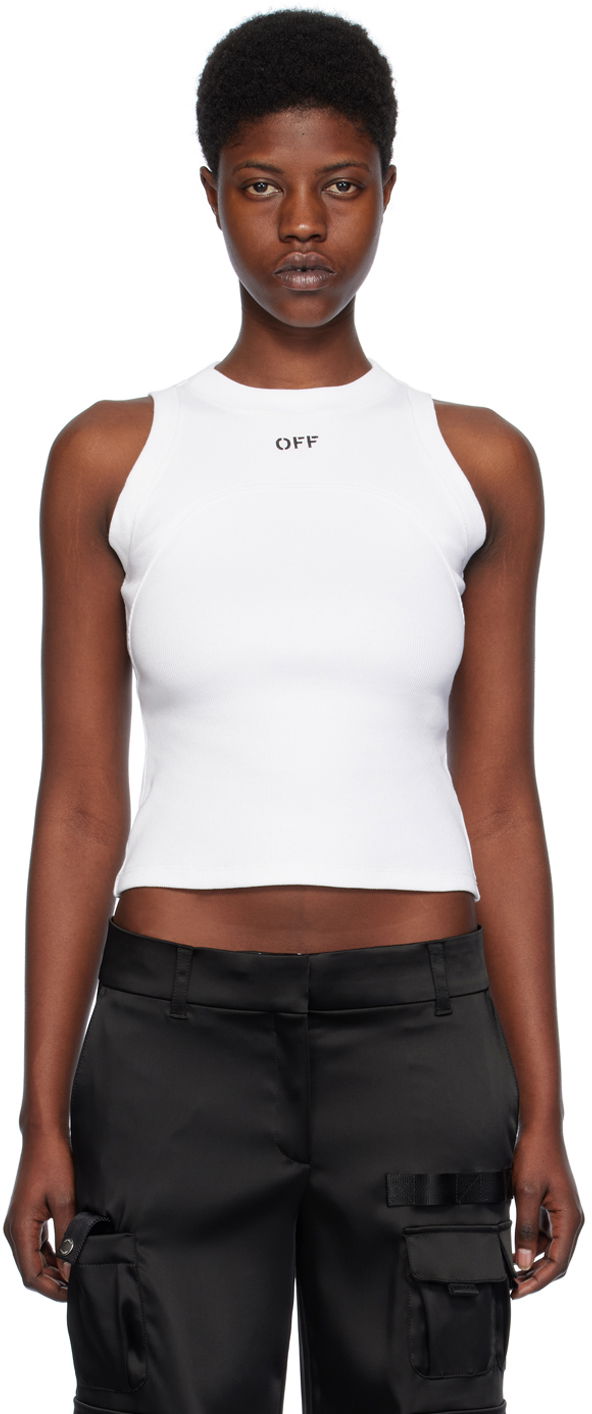 Потник Off-White White 'Off' Stamp Tank Top Бяло | OWAD236C99JER0010110