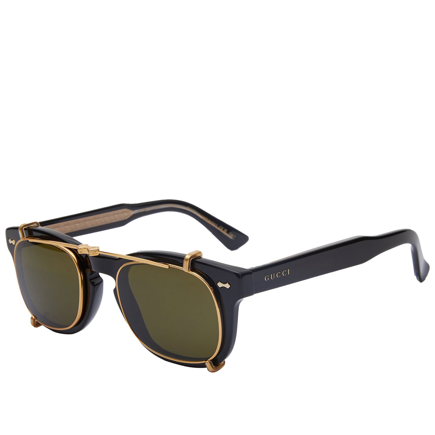 Слънчеви очила Gucci Eyewear GG0182S Clip On Sunglasses Черно | GG0182S-008, 0
