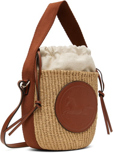 Дамска чанта CHLOÉ Chloé Small Horse Medal Basket Bag Бежово | CHC25SS592O82, 1