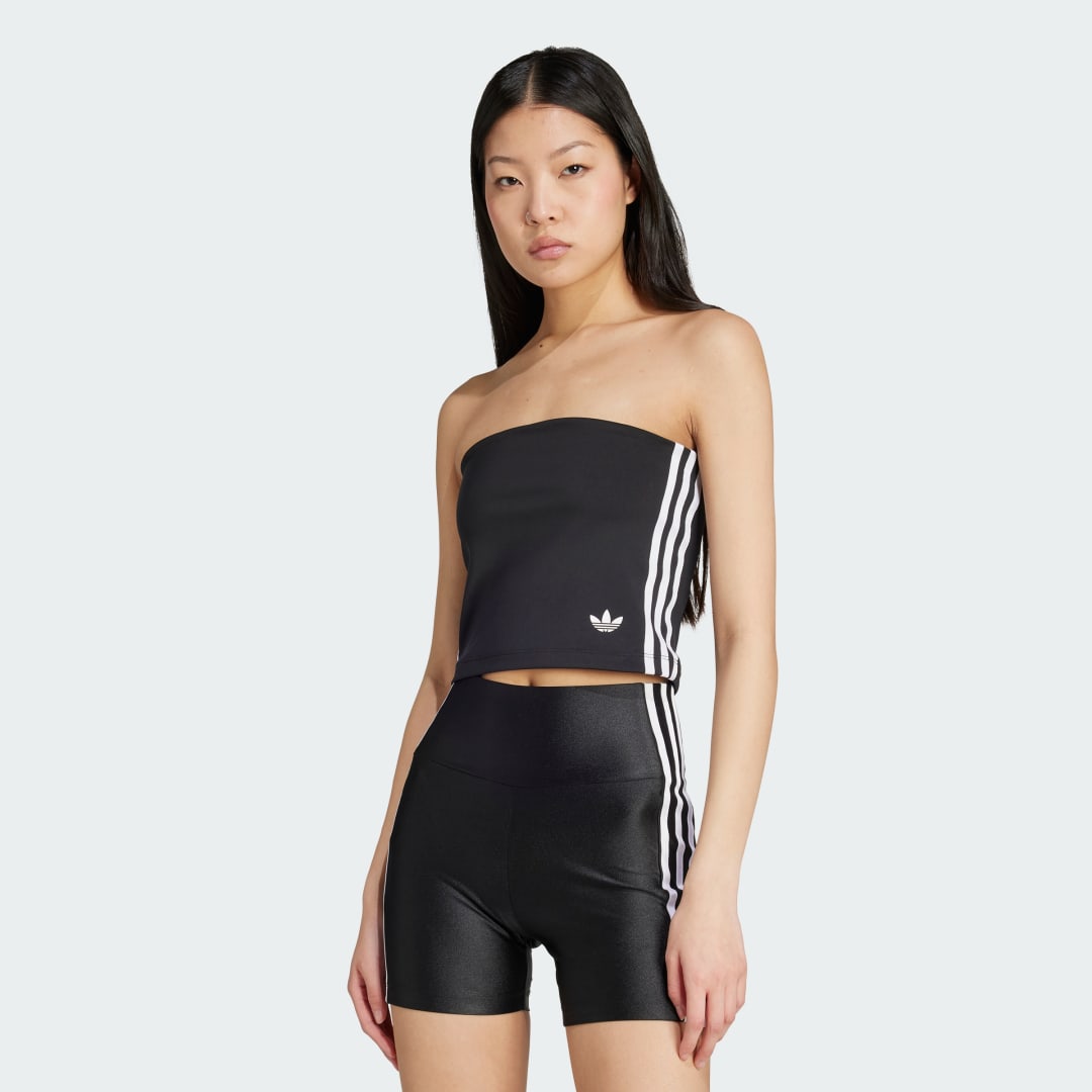 Съкратен топ adidas Performance Adicolor 3-Stripes Tube Top Черно | JX7717, 0