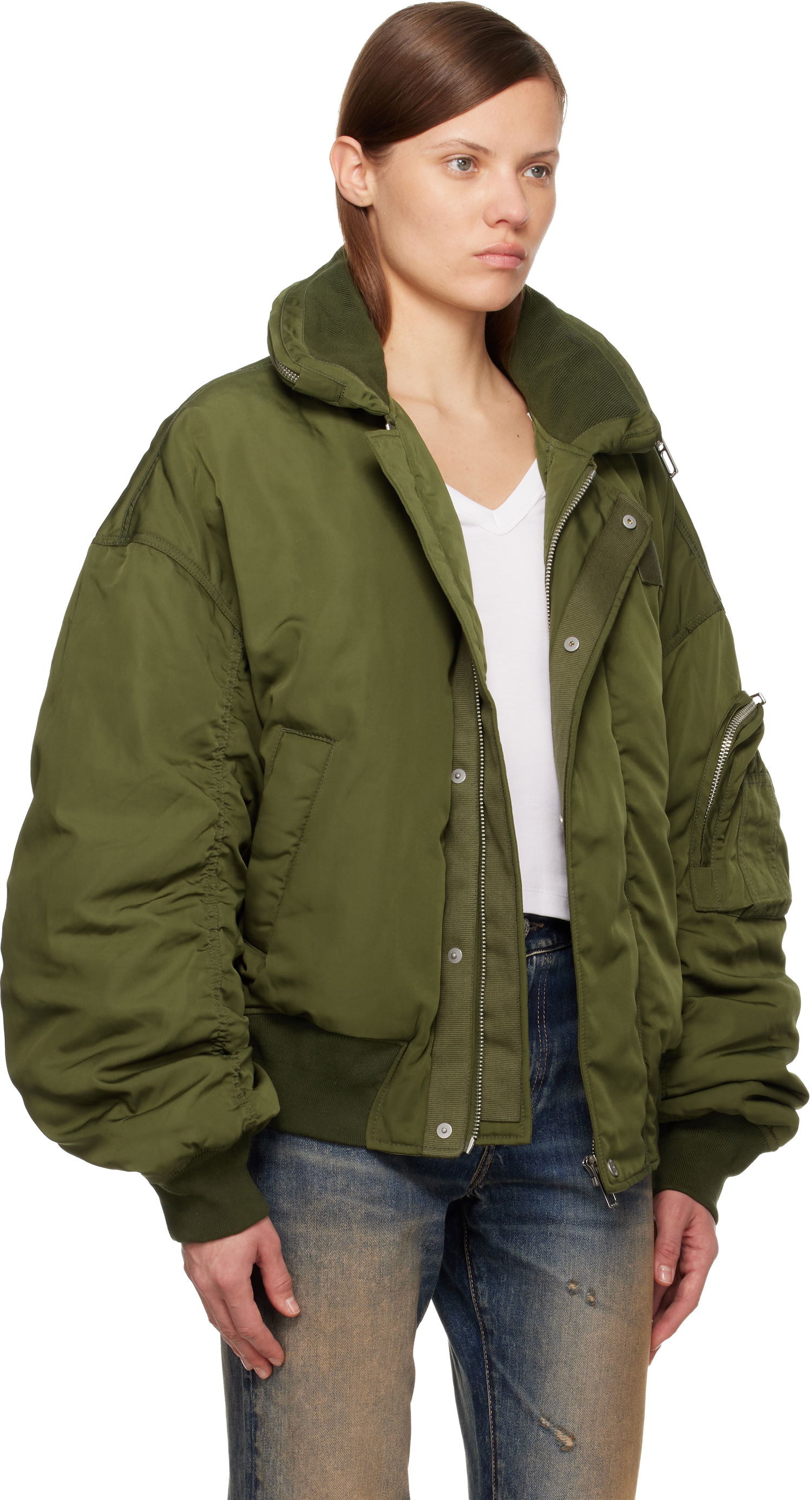 Яке бомбър 032C Oversized Hunting Bomber Jacket Зелено | F25-URW-1901-400-W, 1