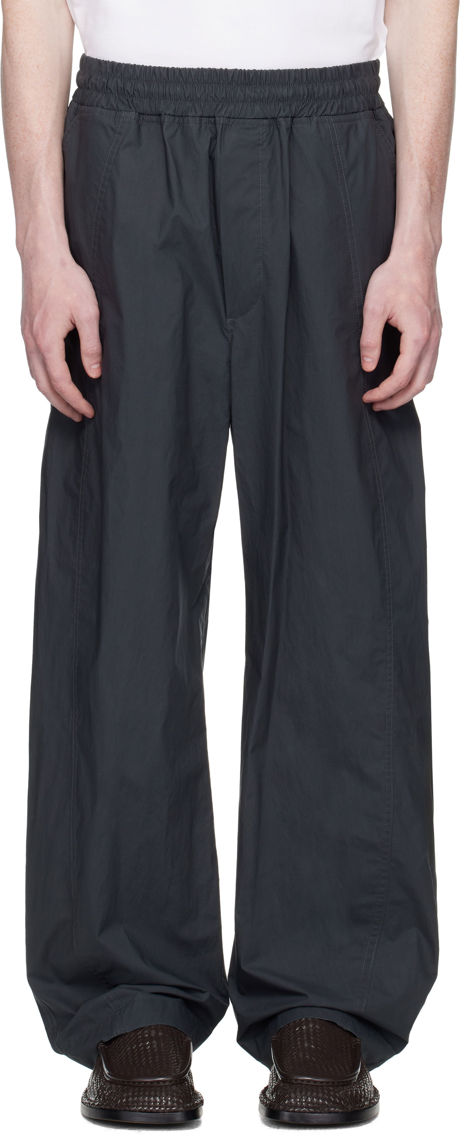 Панталони Bottega Veneta Bottega Veneta Resinated Cotton Trousers Сиво | 826832V5D201592, 0