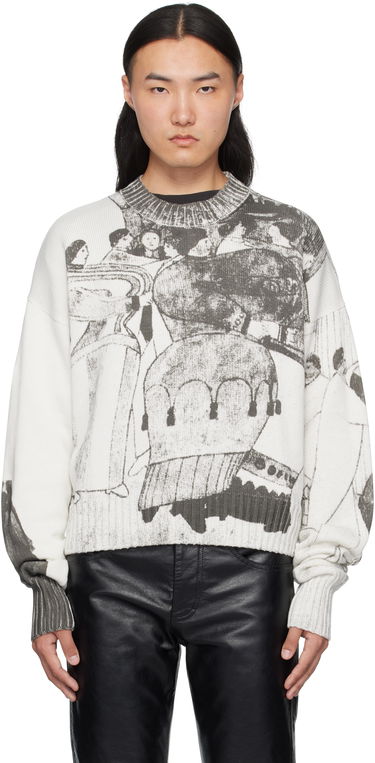 Пуловер Enfants Riches Déprimés Enfants Riches Déprimés 'The Ballroom Dance' Graphic Print Sweater Бяло | 080-242, 0