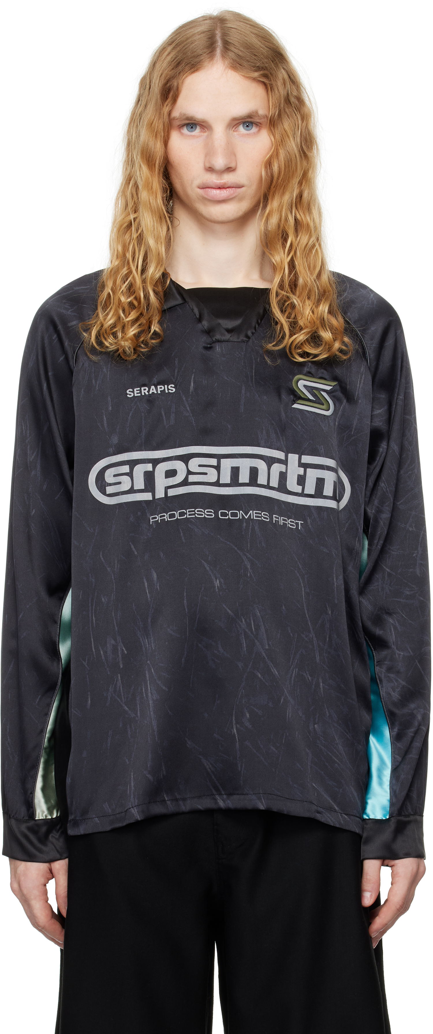 Поло тениска Serapis Silk Football Long Sleeve Polo Shirt Черно | FW24_FT_2, 0