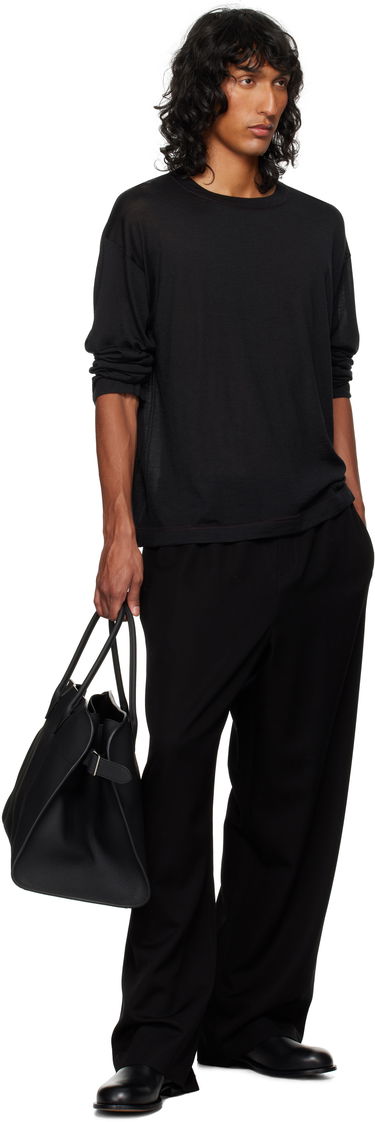 Пуловер The Row The Row Angelo Long Sleeve T-Shirt Черно | 776-Y806, 3