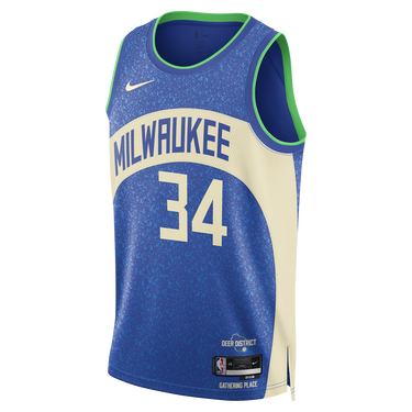Фланелка Nike Dri-FIT NBA Swingman Giannis Antetokounmpo Milwaukee Bucks City Edition 2023/24 Jersey Тъмно синьо | DX8509-407, 0