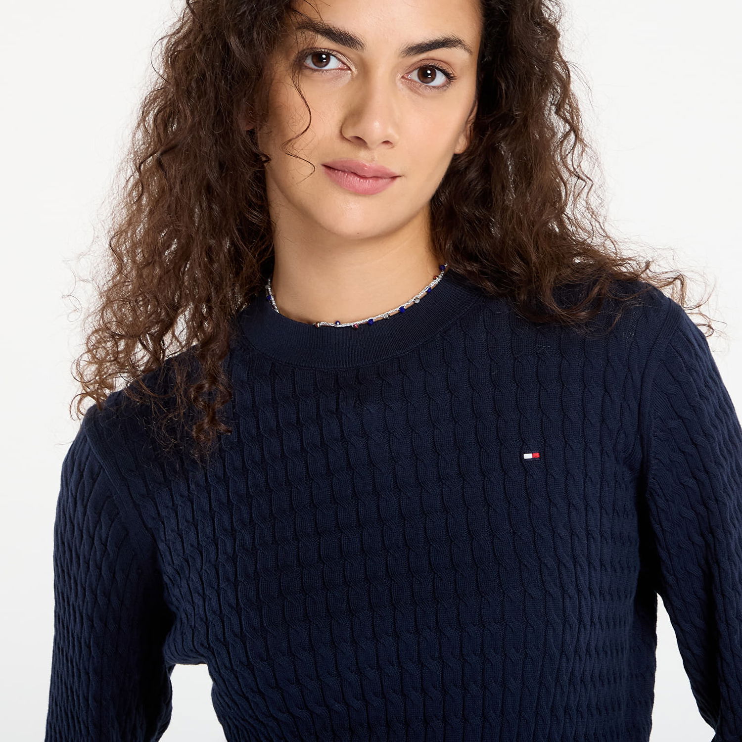 Пуловер Tommy Hilfiger Tommy Hilfiger Cable Fine Knit Sweater Тъмно синьо | WW0WW44993-0ZZ, 1