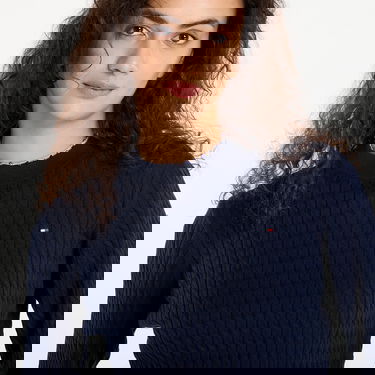 Пуловер Tommy Hilfiger Tommy Hilfiger Cable Fine Knit Sweater Тъмно синьо | WW0WW44993-0ZZ, 1