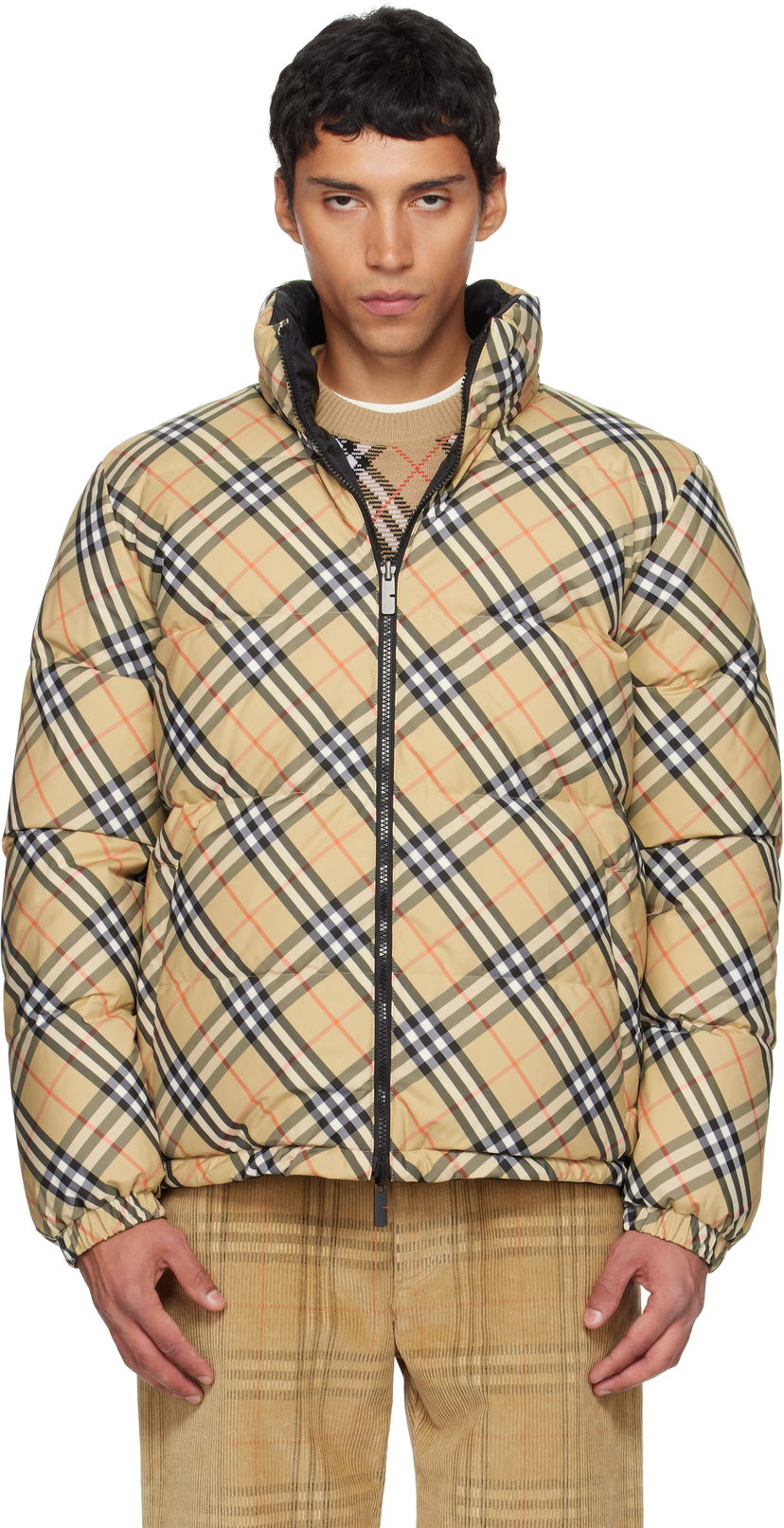 Пухо яке Burberry Burberry Check Puffer Jacket Бежово | 8111379