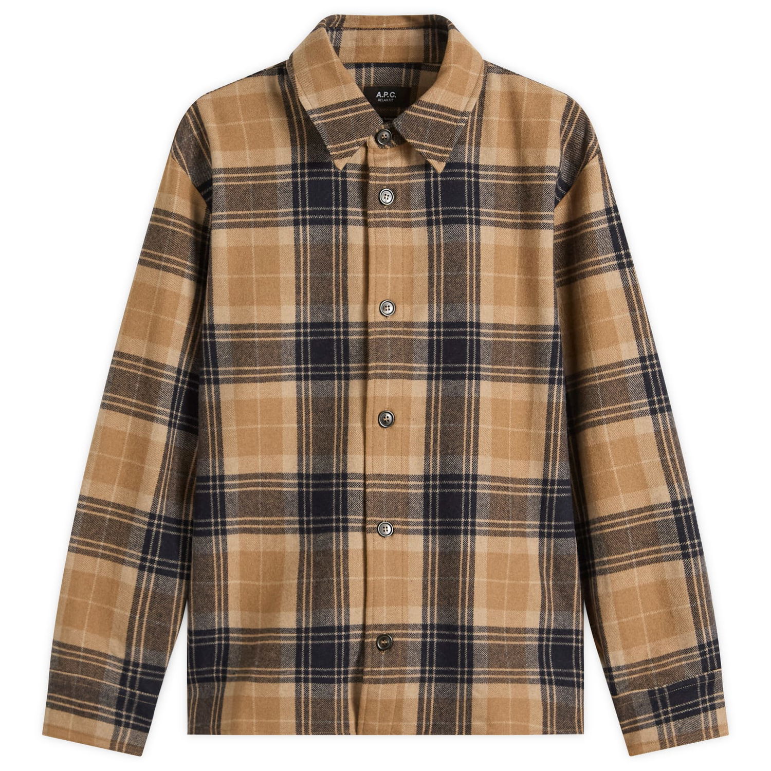 Риза A.P.C. A.P.C. Bobby Check Wool Overshirt Кафяво | WOARF-H02884-IAK, 0