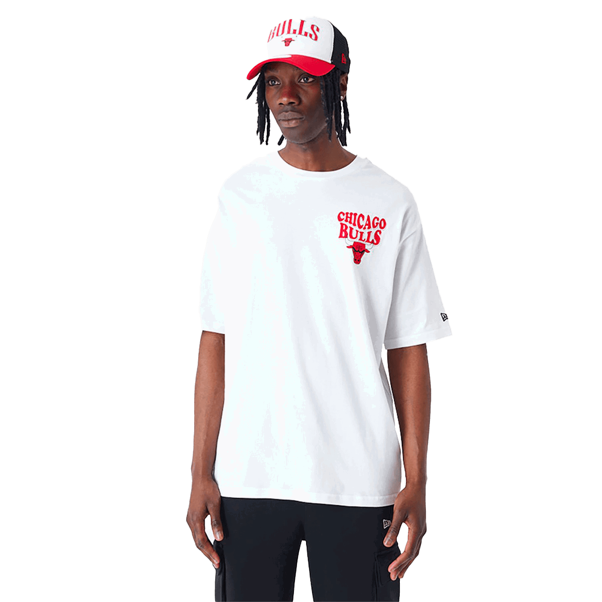 Тениска New Era Chicago Bulls NBA Script OS Tee Бяло | 60435518, 0